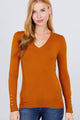 Key Factor V-neck Button Sweater