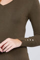 Key Factor V-neck Button Sweater