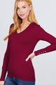 Key Factor V-neck Button Sweater