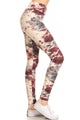 Banded Lined Tie Dye Print Full Length Leggings - Yoga