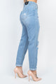 Distressed Boyfriend Jeans - Light Denim