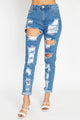 Uptown Distressed Straight Jeans - Ladies Clothing | Saralegui