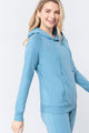 French Terry Pullover Hoodie - Topaz Blue - Hoodies