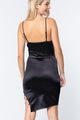 Jewel Strap Satin Cami Mini Dress - Black - Dresses