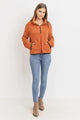 Loopie Terry Half Zipper Pullover - Terracotta - Sweaters