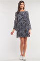 Paisley Print Loose Fit Trumpet Sleeve Self-tie Detail Mini 