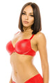 Plunged Underwire Bra - Red