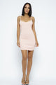 Round Hem Spaghetti Strap Mini Dress - Peach - Dresses