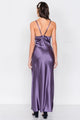 Satin Elegant Double Slit Sleeveless Maxi Dress - Eggplant -