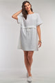 Short Sleeve Relaxed Fit Draw String Tie Waist Detail Mini 