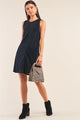 Sleeveless Drawstring Detail Crew Neck Knit Back Keyhole 