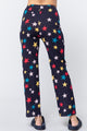 Star Print Cotton Pajama Pants - Navy