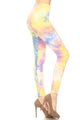 Tie Dye Printed Full Length High Waisted Leggings - Multi