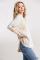 Tie Dye Round Neck Ribbed Button Front Top - Tan Mix - Tops