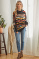 Tribal Patterned Mockneck Longsleeve Top - Multi - Tops