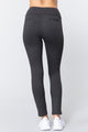 Waist Band Long Ponte Pants - Charcoal Grey