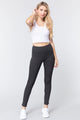 Waist Band Long Ponte Pants - Charcoal Grey