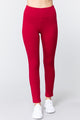 Waist Band Long Ponte Pants - Dark Red