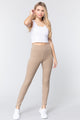 Waist Band Long Ponte Pants - Deep Khaki