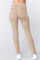 Waist Band Long Ponte Pants - Deep Khaki