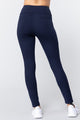 Waist Band Long Ponte Pants - Navy