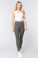 Waist Band Long Ponte Pants - New Olive